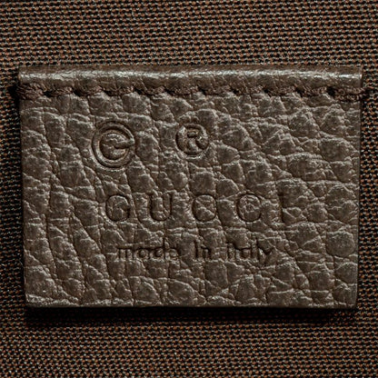 Gucci Backpack GG Canvas Leather Beige Silver Hardware Drawstring Shape