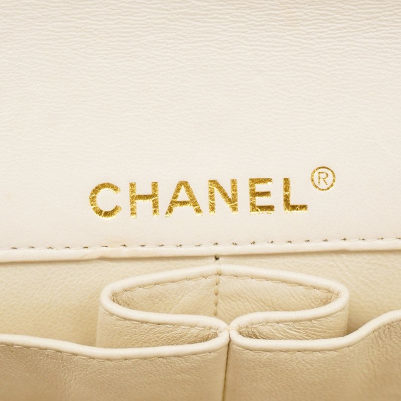 Chanel Shoulder Bag Choco Bar Tweed Beige Multicolor Gold Hardware Women