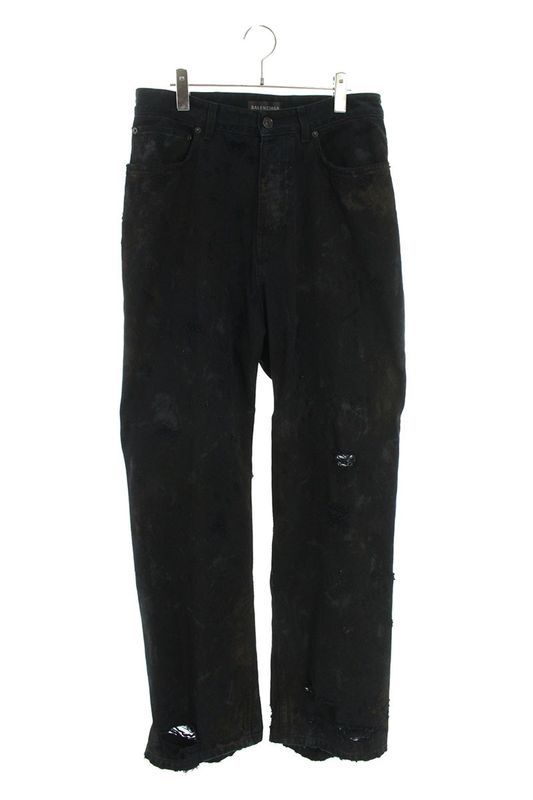 Balenciaga 745248 Tnw11 Super Destroyed Baggy Denim Pants Men's XS