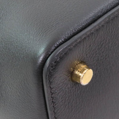 Celine 19987 Conti Bag Grained Calfskin Supple With Logo Padlock With Key Black