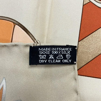 Hermes Scarf Carré 90 Beige×orange×multi Tressors DU NIL