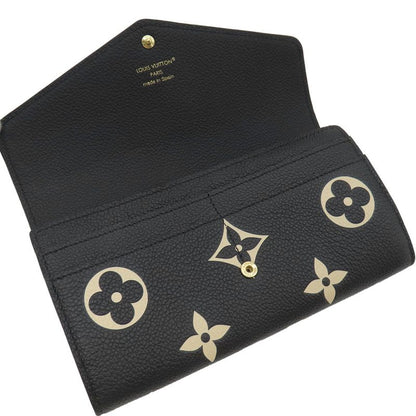 Louis Vuitton Long Wallet Portefeuille Sarah Monogram Empreinte Black and Beige