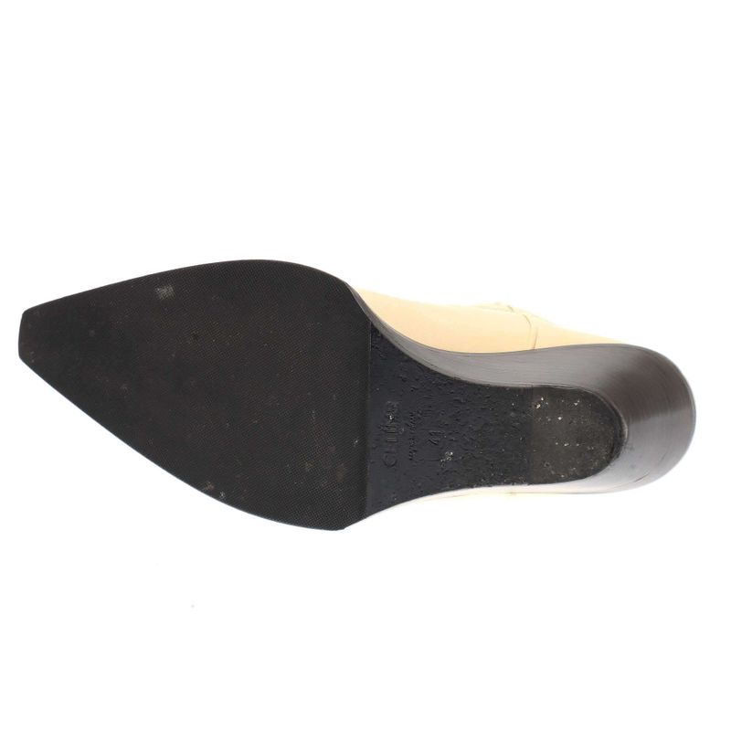 Celine 22aw Metal Toe Cap Western Middle Boots Ivory 41