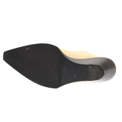 Celine 22aw Metal Toe Cap Western Middle Boots Ivory 41