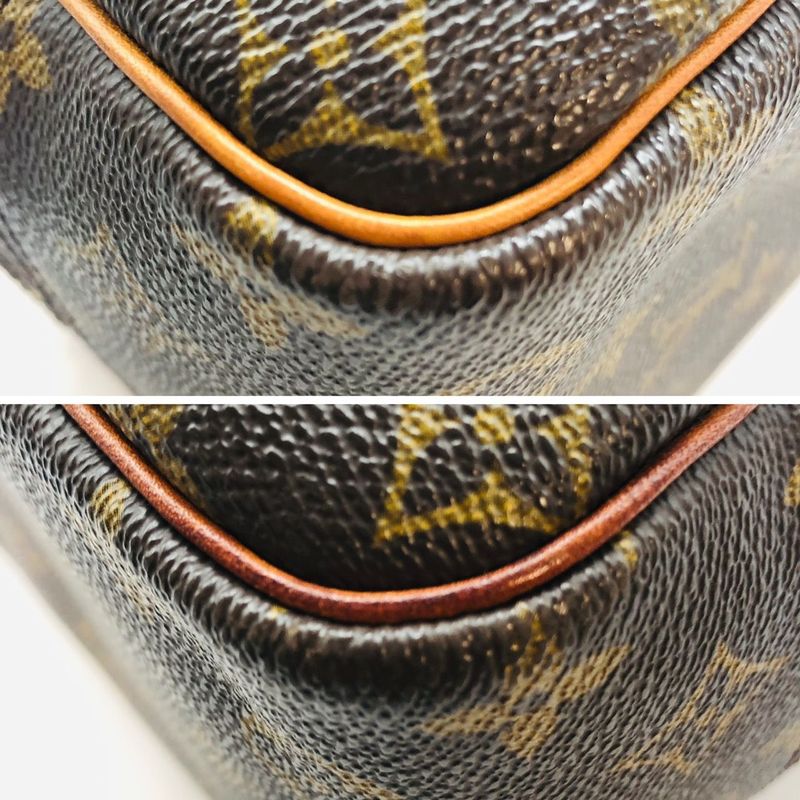 Louis Vuitton M47270 Deauville Monogram Handbag Boston Bag Leather Ladies