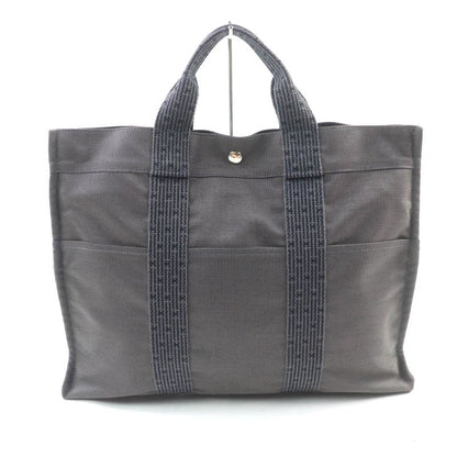 Hermes Yale Line MM Silver Hardware Serie Button Canvas Tote Bag Gray Made In