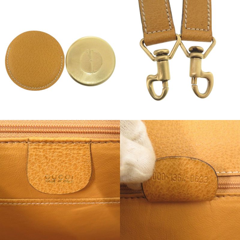 Gucci 2WAY Bamboo 000 1364 0633 Leather Yellow Handbag Yellow 0145 Gucci