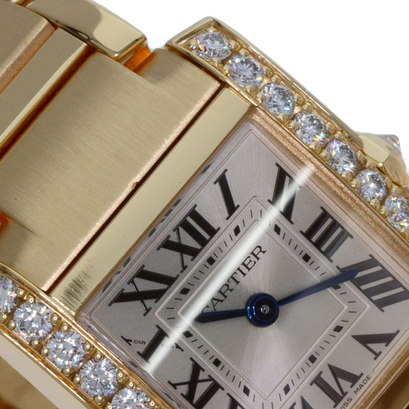 Cartier Wjta0039 Tank Francaise SM Diamond Wristwatch 18K Yellow Gold Diamonds