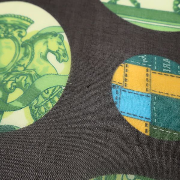 Hermes Shawl Rectangle Silk Brown and Green [box