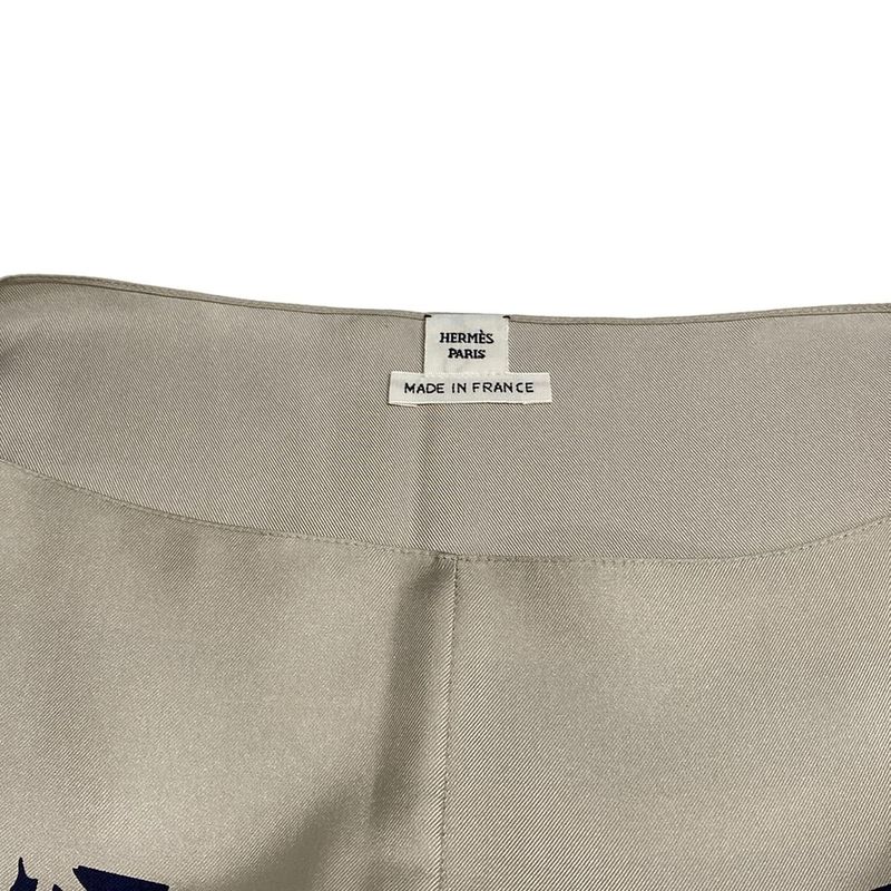 Hermes Dress Size 34 S Women - Grey Beige X Dark Navy X Multi Short Sleeves/knee