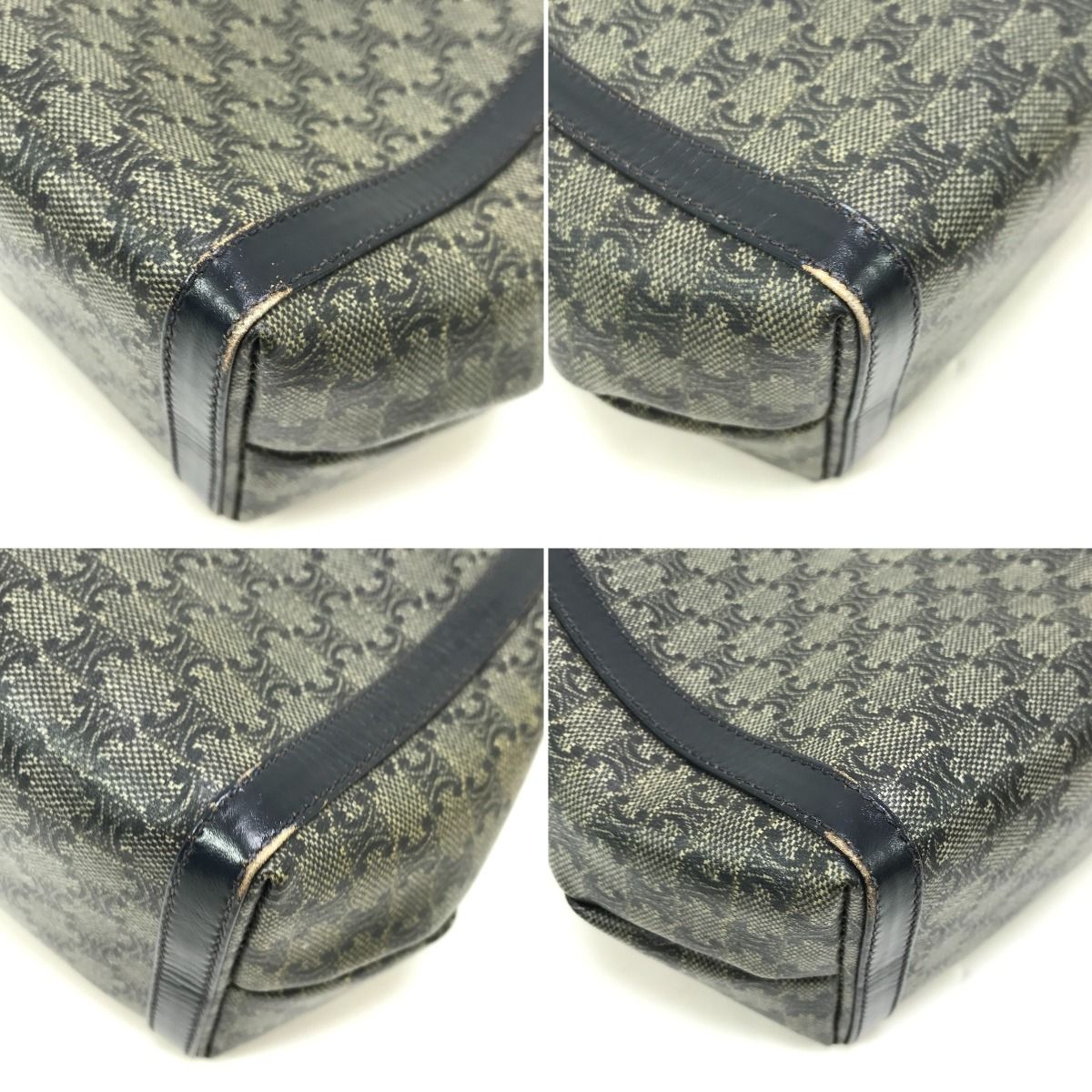 Celine Shoulder Bag Macadam Pattern Navy