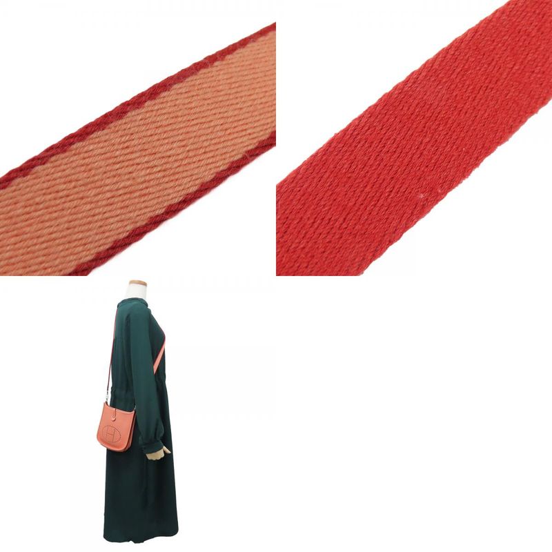 Hermes Shoulder Bag Evelyn TPM Togo Salmon Pink Red Silver Hardware □Q Engraved