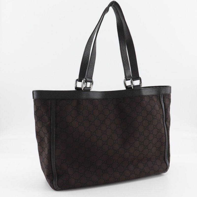 Gucci Abbey Line Outlet GG 268639 Nylon Canvas Brown Ladies Tote Bag