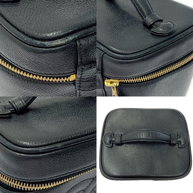 Chanel Caviar Skin Vanity Bag Black 424897 Handbag