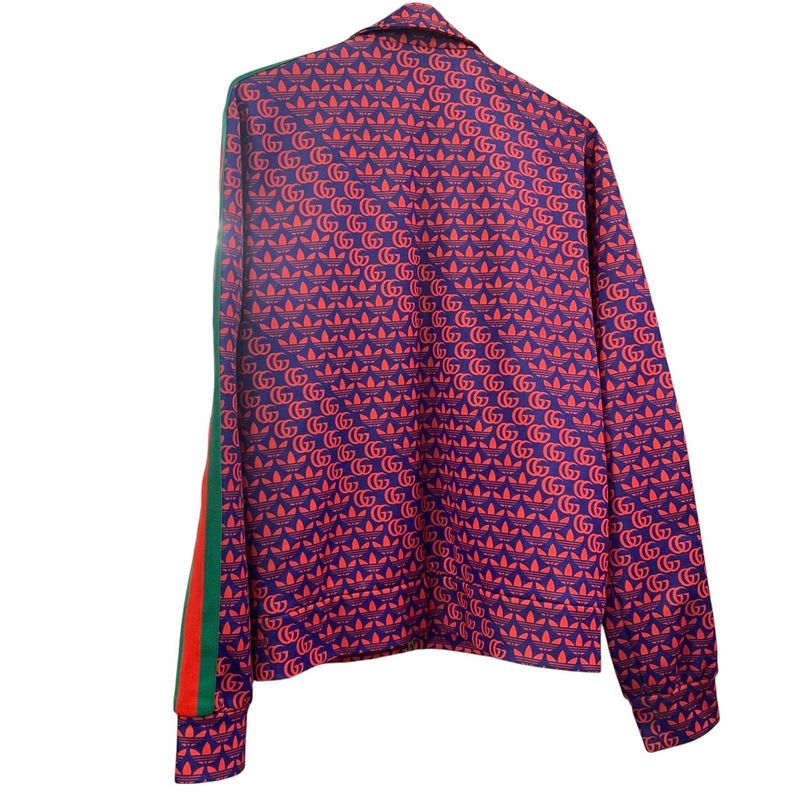 2996 Gucci Adidas 692112 Double G Trefoil Sideline Jersey Track Jacket Blue Red