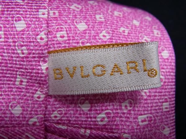 Bvlgari 100% Silk All-over Pattern Tie Business Men's Pink Bp4045
