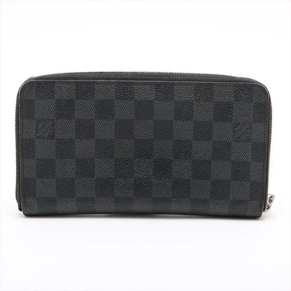 Louis Vuitton Damier Graphite Zippy Organizer N63077 Leather Long Wallet Round