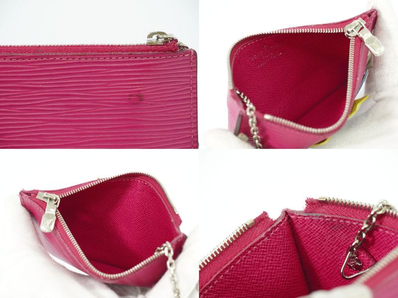 Authentic Louis Vuitton LV Pochette Cles Tribal Mask Epi Leather Coin Case