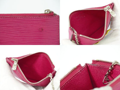 Authentic Louis Vuitton LV Pochette Cles Tribal Mask Epi Leather Coin Case