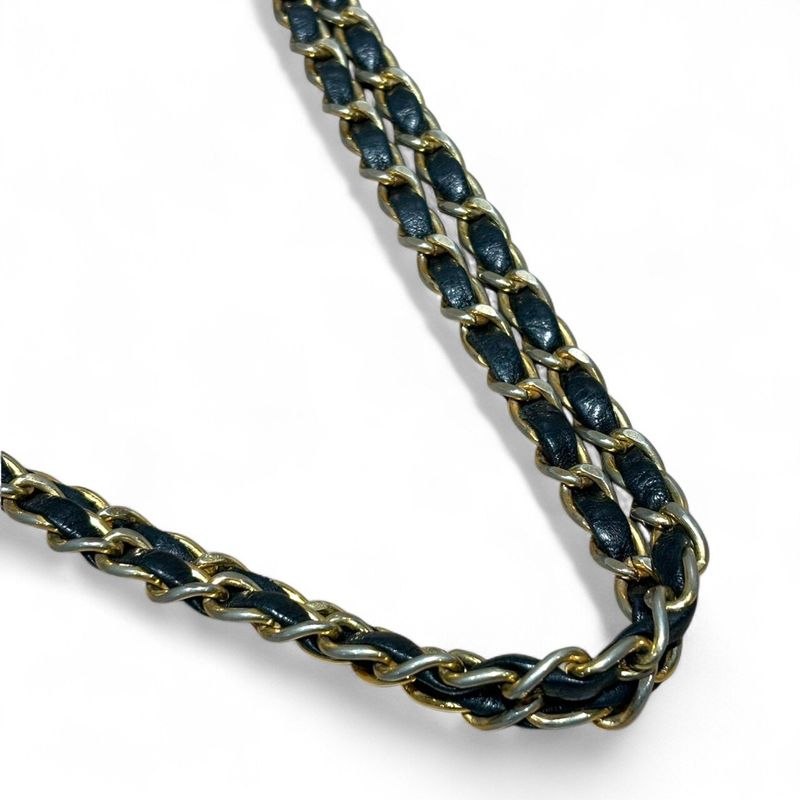 Chanel 2xxxxx 1980's Vintage Lambskin Matelasse Shoulder Bag Women Black -