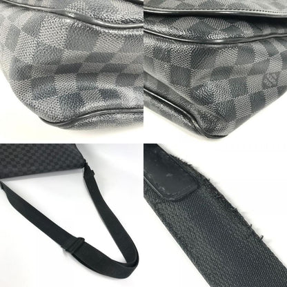 Louis Vuitton Shoulder Bag Lenzo N51213 Damier Graphite Canvas Black