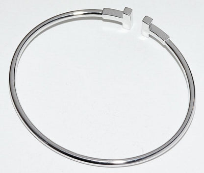 Tiffany & Co Bracelet Bangle 18K White Gold 18 Diamonds (total 024ct) T-wire