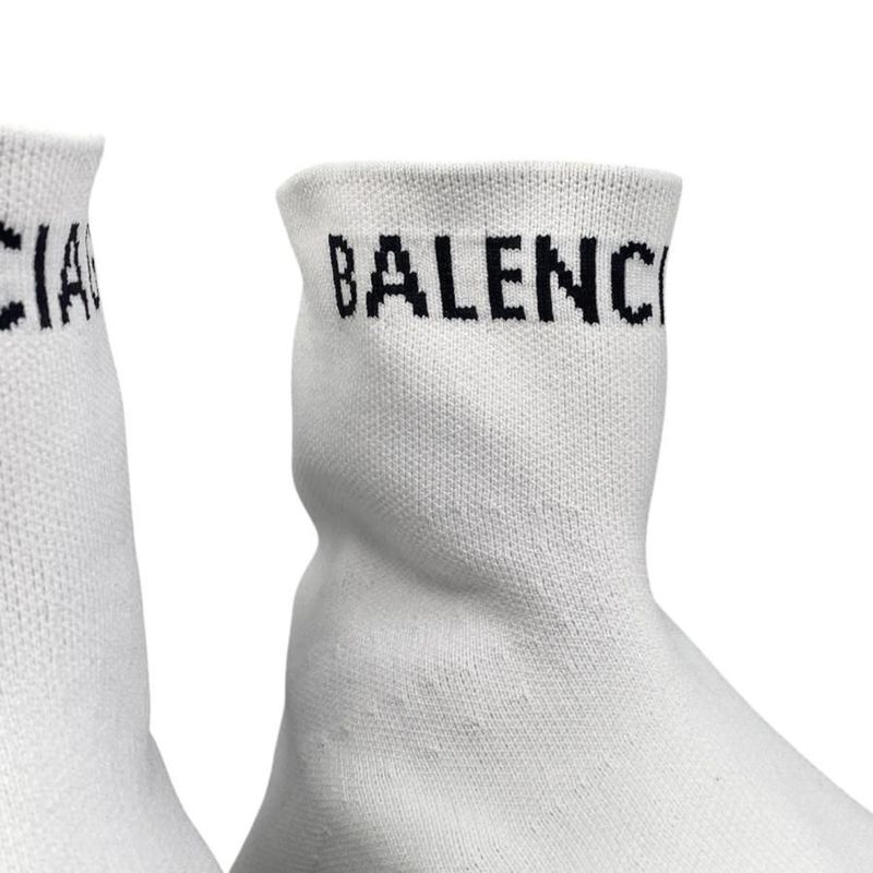 Balenciaga Sneakers Speed Trainers 549823 41 Size Knit Logo White Balenciaga