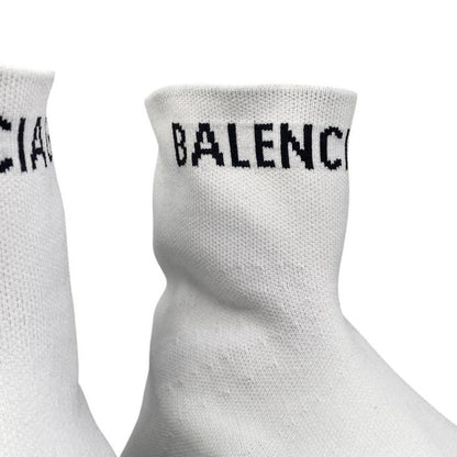Balenciaga Sneakers Speed Trainers 549823 41 Size Knit Logo White Balenciaga