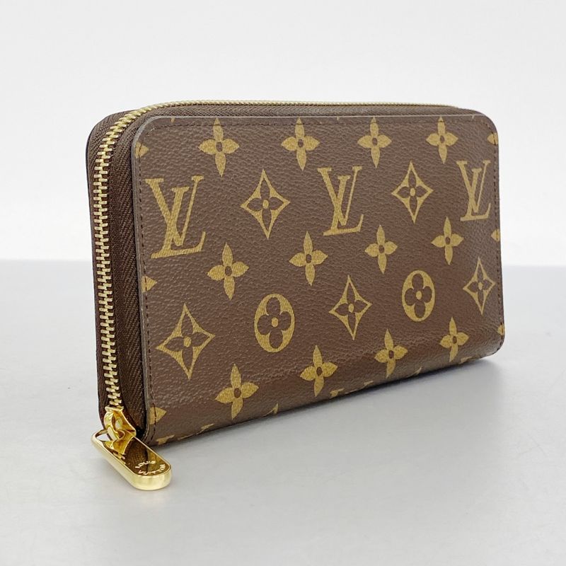 Louis Vuitton Long Wallet Monogram Zippy Wallet M42616 Brown Men Women Unisex