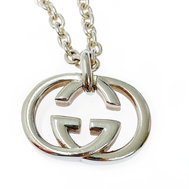 Gucci Silver Interlocking Necklace 25.8g 925 Engraved 337846 Necklace