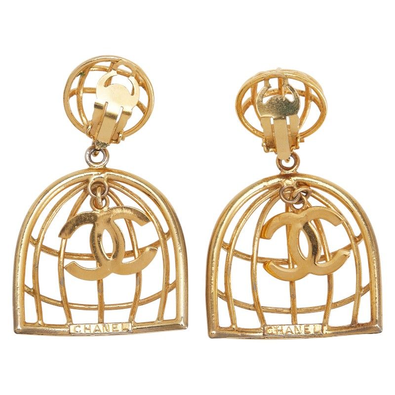 Chanel Vintage Coco Mark Birdcage Gold Plated Ladies Chanel