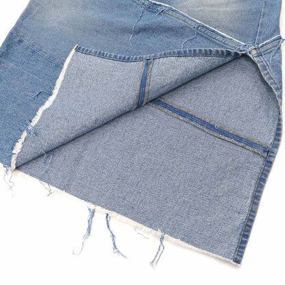 Balenciaga Denim Skirt Light Blue Series 34 100% Cotton Cut-off Denim