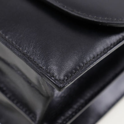 Hermes Chianti One Shoulder Vintage Box Calf Black/gold Hardware Women Shoulder