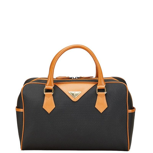 Saint Laurent Mini Boston Bag Handbag Black Brown PVC Leather Women Saint