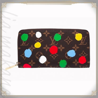 Louis Vuitton LV X Yk Zippy Wallet Painted Dot Monogram Canvas Polka