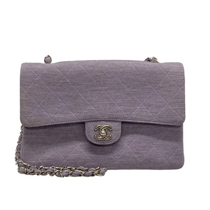 Chanel Shoulder Bag Single Flap Matelasse Light Purple Chain Shoulder/silver