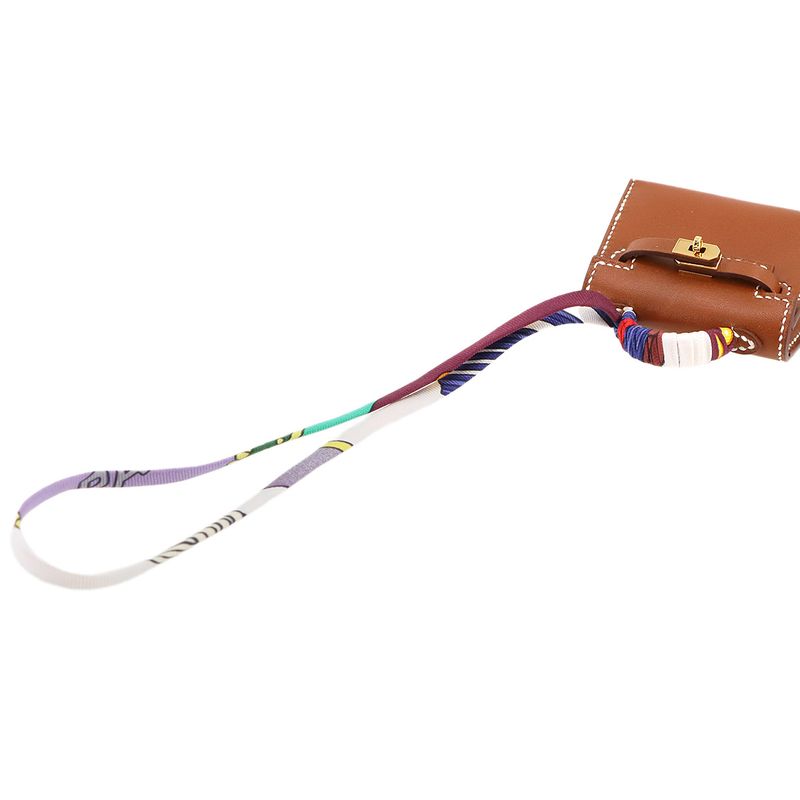 Exhibit Hermes Kelly Twilly Mini Bag Charm Tadelakt Fauve W Engraved Kelly