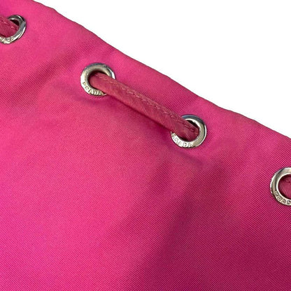 Prada Nylon Draw String Ring Pouch Draw String Bag Pink