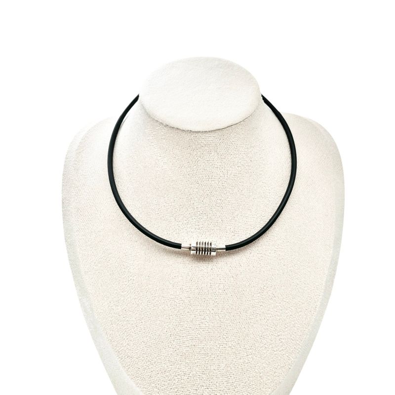 Tiffany & Co Surfer Paloma Grube Necklace Black Unisex Rubber Silver