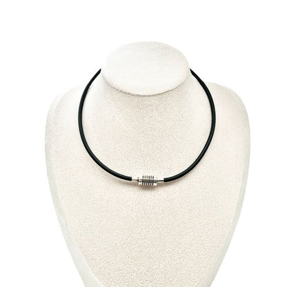 Tiffany & Co Surfer Paloma Grube Necklace Black Unisex Rubber Silver