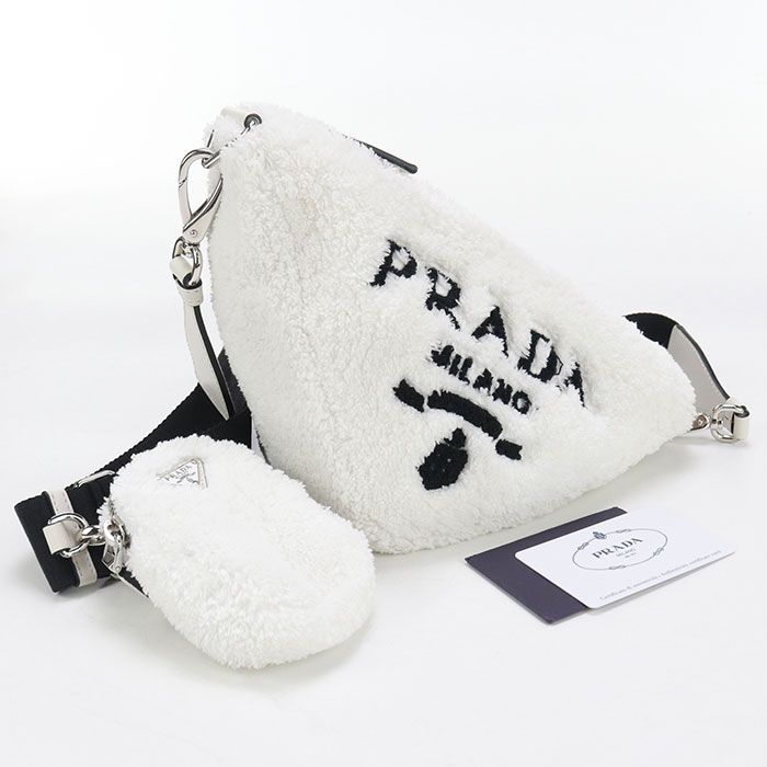 Prada Triangle 1bh190 Crossbody Shoulder Bag Pile Women's