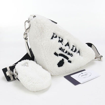 Prada Triangle 1bh190 Crossbody Shoulder Bag Pile Women's