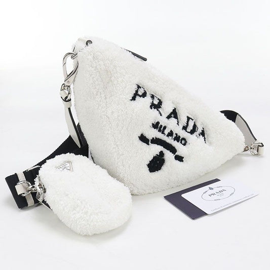 Prada Triangle 1bh190 Crossbody Shoulder Bag Pile Women's