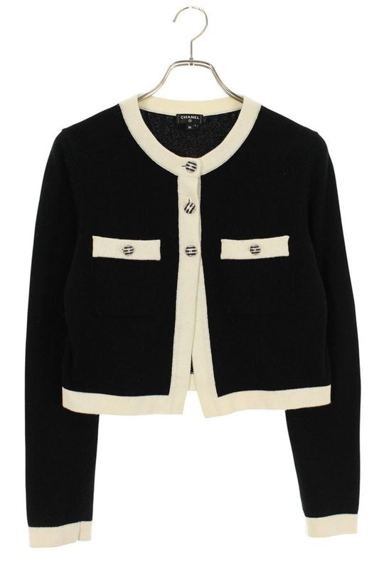 Chanel P76462k10983 Coco Mark Button Cashmere Cardigan Women 36