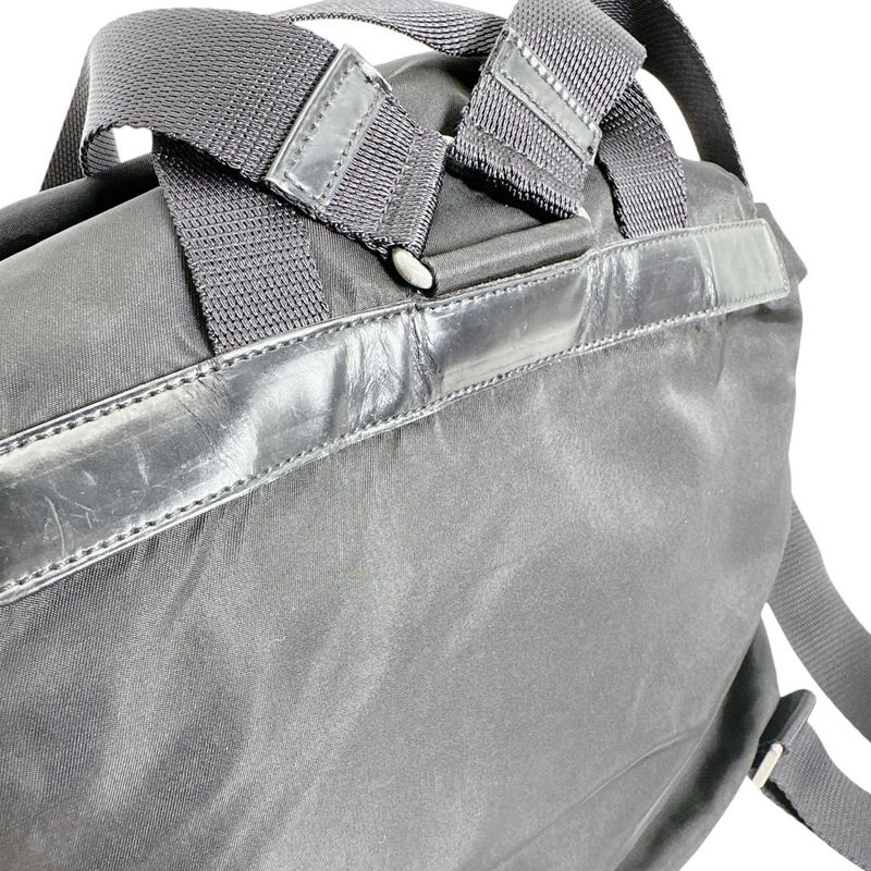 Prada Triangle Logo Backpack Daypack Prada Black