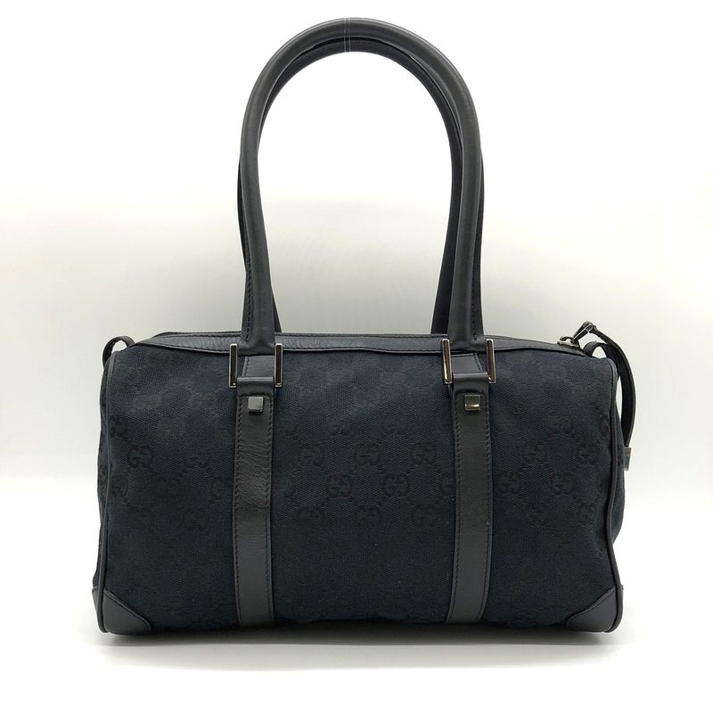 Gucci 0851 GG Canvas Handbag Mini Boston Black Ladies Men  Gift Fashion