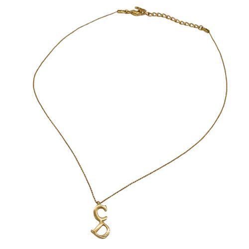 Christian DIOR Necklace Gold Plated Metal Gold Plated Metal Vintage CD Logo Gold