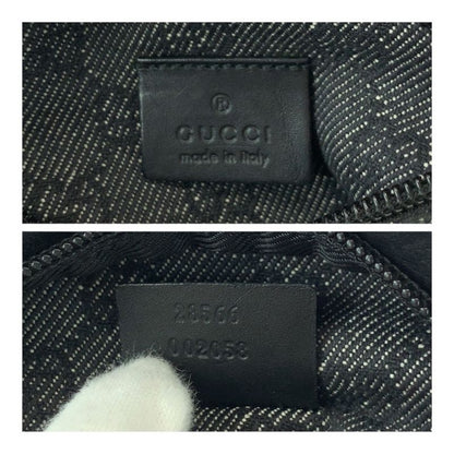 Gucci Black Silver Hardware GG Canvas 23566 Waist Bag Bum Bag Women 505371