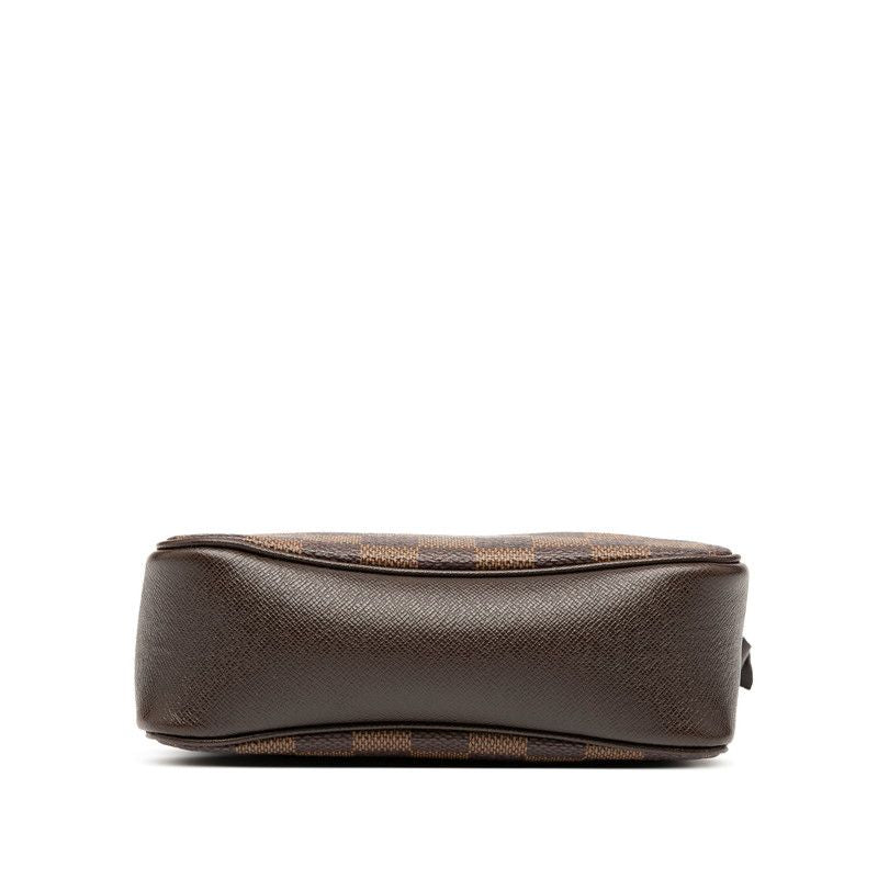 Louis Vuitton Damier Trousse Makeup Accessories Pouch Handbag N51982 Brown PVC