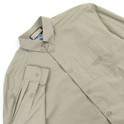 Gucci 24SS 762164 Cotton 100% Logo Embroidery Button-down Long Sleeve Shirt